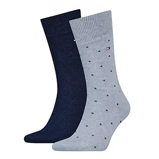 Tommy Hilfiger Męskie skarpety TH Men 2P DOT CLSSC, jasnoniebieskie melanż, 43/46, jasnoniebieski (light blue melange), 43-46 EU - Skarpetki męskie - miniaturka - grafika 1
