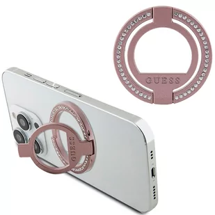 Guess MagSafe Ring stand GUMRSALDGP różowy/pink Rhinestone - Etui i futerały do telefonów - miniaturka - grafika 3