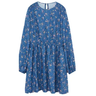 Sukienka dziewczęca Mango niebieska w kwiaty-122 - Sukienki - miniaturka - grafika 1