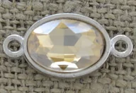 Półfabrykaty do biżuterii - [31234] Element ozdobny łącznik cyrkonią żółty - miniaturka - grafika 1