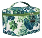 Kosmetyczki, organizery i kuferki - Damska kosmetyczka Peterson na suwak pojemny kuferek organizer podróżny, zielony - miniaturka - grafika 1