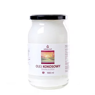 Olej Kokosowy Nierafinowany - Tłoczony Na Zimno 900 ml - Zielony Nurt - Zdrowa żywność - miniaturka - grafika 1