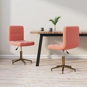 Krzesła - vidaXL Obrotowe krzesła stołowe 2 szt. różowe obite aksamitem 334540 - miniaturka - grafika 1