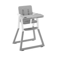 Krzesełka do karmienia - Składane krzesełko do karmienia TULANO Morsel 25, 5-punktowe pasy bezpieczeństwa, 2 pozycje tacy do karmienia, Szaro-Białe - miniaturka - grafika 1