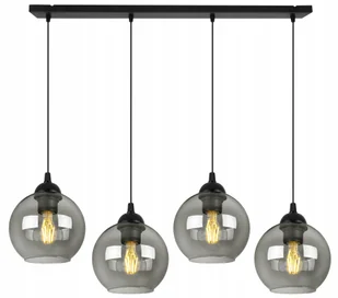 Lampa Sufitowa Wisząca Żyrandol Czarna Listwa Szklane Kule Grafit Loft - Lampy sufitowe - miniaturka - grafika 1