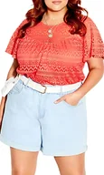 Koszulki i topy damskie - CITY CHIC Damska koszulka plus size Serenity S/S, pomarańczowy, 48 - miniaturka - grafika 1