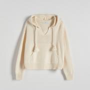 Swetry damskie - Reserved - Bawełniany sweter - Kremowy - miniaturka - grafika 1