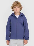 Kurtki i kamizelki sportowe męskie - 4F Kurtka softshell wiatroodporna membrana 5000 chłopięca - granatowa 122 (6-7 lat) - miniaturka - grafika 1