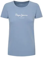 Koszulki i topy damskie - Pepe Jeans Koszulka damska New Virginia Ss N, niebieski (stalowy niebieski), L - miniaturka - grafika 1
