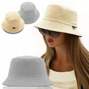 Dwustronny KAPELUSZ Letni Wędkarski Bucket Hat BAWEŁNIANY Pako Jeans - Moda i Uroda OUTLET - miniaturka - grafika 1