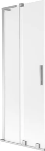 Mexen Velar L parawan nawannowy 2-skrzydłowy rozsuwany 75 x 150 cm, szron, chrom - 896-075-003-31-01 - Parawany nawannowe - miniaturka - grafika 1