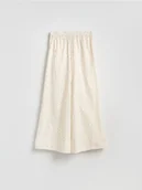 Spodnie damskie - Reserved - Luźne spodnie w kropki - złamana biel - miniaturka - grafika 1