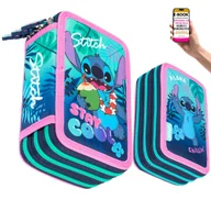 Piórniki - POTRÓJNY PIÓRNIK LILO I STITCH Kredki + flamastry + notes – KOMPLETNY ZESTAW SZKOLNY Dla Córki Dziecka + EBOOK-3 - miniaturka - grafika 1