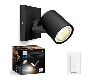 Philips - LED Ściemnialne oświetlenie punktowe Hue RUNNER 1xGU10/4,2W/230V + pilot czarne - Lampy ścienne - miniaturka - grafika 1