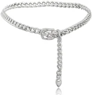 Paski - Pasek Srebrny Gruby Na Pas Metal Łańcuch Pancerka - miniaturka - grafika 1