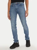 Spodnie męskie - Just Cavalli Jeansy 77OAB500 Niebieski Slim Fit - miniaturka - grafika 1