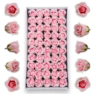 Sztuczne kwiaty - RÓŻE MYDLANE W ZESTAWIE 50 SZT. W KOLORZE JASNYM RÓŻOWYM - miniaturka - grafika 1