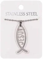 Biżuteria religijna - Naszyjnik - rybka chrześcijańska - JESUS - Stainless Steel - miniaturka - grafika 1