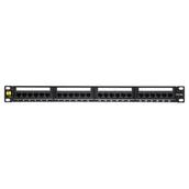 Akcesoria do szaf serwerowych - Patch panel RACK 19" 1U, 24 porty kat. 5e UTP, Netrack, czarny 104-02 - miniaturka - grafika 1