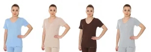 BRUBECK, Koszulka damska krótki rękaw, Comfort Night, rozmiar L - Bielizna sportowa damska - miniaturka - grafika 1