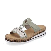 Klapki i japonki damskie - Rieker Klapki damskie V79m6, zielony, 39 eu - miniaturka - grafika 1