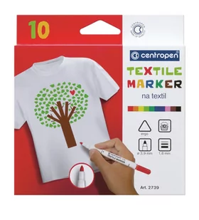 Centropen Markery Do Tkanin  Textile Marker 2739 10 Kolorów - Przybory szkolne - miniaturka - grafika 1