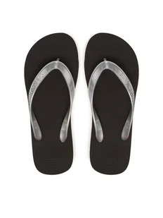 Calvin Klein Jeans Japonki Beach Sandal Monologo Tpu YW0YW01719 Srebrny - Klapki i japonki damskie - miniaturka - grafika 1