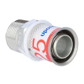 Łączniki, trójniki, kształtki - Uponor S-Press PLUS złączka z gwintem zewn. 25-R3/4"MT - miniaturka - grafika 1
