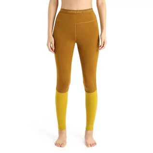 Bielizna sportowa damska - Legginsy termoaktywne damskie Icebreaker 200 ZoneKnit™ Merino Leggings clove/silent gold - S - grafika 1