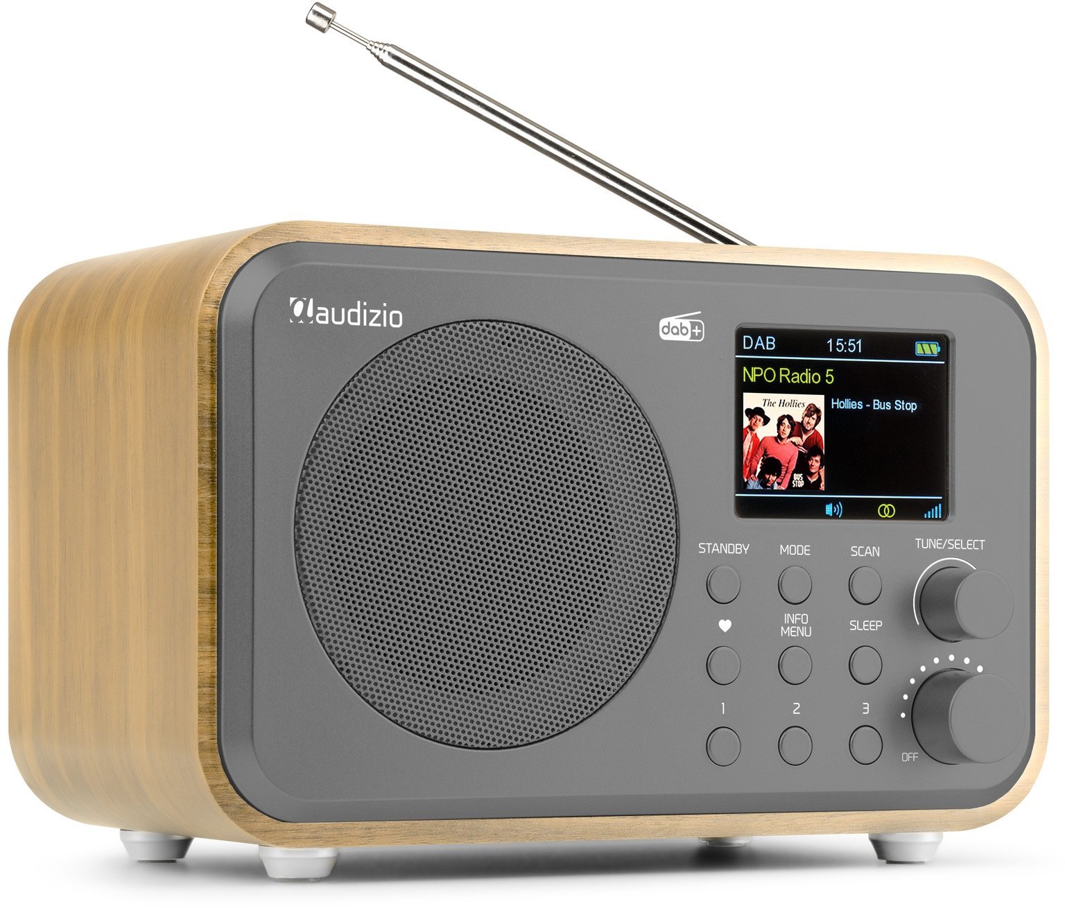 Audizio Radio DAB+ Milan jasne drewno