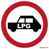 Systemy ekspozycyjne i znaki informacyjne - SA047 ZAKAZ WJAZDU POJAZDÓW NAPĘDZANYCH GAZEM, FO - FOLIA ODBLASKOWA; (300X300MM) - miniaturka - grafika 1