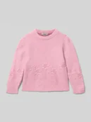 Swetry dla dziewczynek - Sweter z dzianiny o kroju regular fit z okrągłym dekoltem model ‘TANYA’ - miniaturka - grafika 1