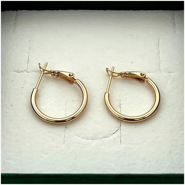 Kolczyki Złote Koła Kółka Pozłacane Ze Stali Chirurgicznej 2 Cm Małe 18k