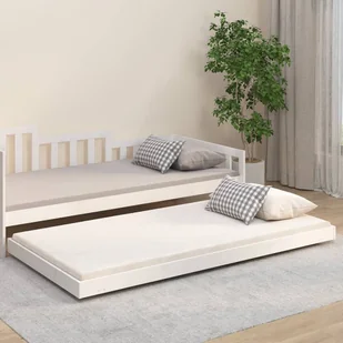 Łóżko z litego drewna sosna biała 100x200 cm - Łóżka - miniaturka - grafika 1