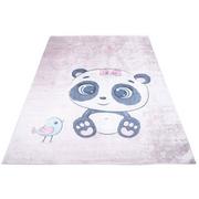Dywany dla dzieci - Różowy dywan dziecięcy skandynawski z małą pandą - Limi 3X - miniaturka - grafika 1