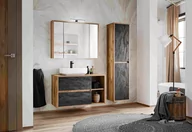 Meble łazienkowe - Zestaw podwieszanych mebli łazienkowych, Hampton, dąb wotan, mat - miniaturka - grafika 1