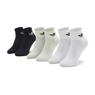 Skarpetki dla dzieci - Zestaw 3 par wysokich skarpet dziecięcych adidas - Ankle HC9597 White/Almost Lime/Black - grafika 1