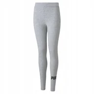 Legginsy - Legginsy dla dzieci Puma ESS Logo Leggings jasnoszare 587035 04 152cm - miniaturka - grafika 1