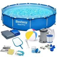 Baseny ogrodowe - Basen ogrodowy stelażowy, zestaw 15w1, Bestway, 366x76 cm - miniaturka - grafika 1