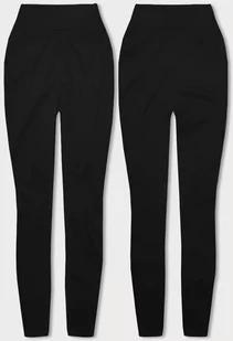 GRUBE LEGGINSY BAWEŁNA CZARNE (YW003) - J.STYLE - Spodnie damskie - miniaturka - grafika 1