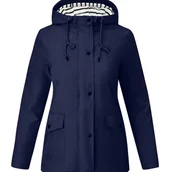 Kurtki damskie - TEMU Kurtka Wiatrówka Damska z Kapturem - Granatowa w Paski, Lekka i Pranie Maszynowe, Zamykana na Zamek, Idealna na Jesień/Zimę i Miasta, Wygodny - miniaturka - grafika 1