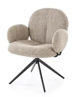 Krzesła - Beżowe tapicerowane krzesło obrotowe - Ektog - miniaturka - grafika 1