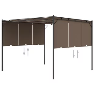 vidaXL Altana ogrodowa z zasłoną, 3 x 3 x 2,25 m, kolor taupe 312263 - Altany ogrodowe - miniaturka - grafika 1