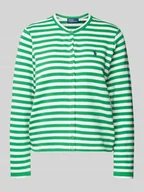 Swetry damskie - Kurtka z dzianiny z wyhaftowanym logo model ‘TERRY’ - miniaturka - grafika 1