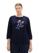 Koszulki i topy damskie - TOM TAILOR Damska koszulka plus size, 10668 - Sky Captain Blue, 52 - miniaturka - grafika 1
