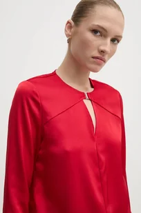 Calvin Klein bluzka damska kolor czerwony gładka K20K207650 - Bluzki damskie - miniaturka - grafika 1
