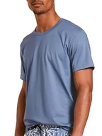 Koszulki męskie - CALIDA RMX Sleep Weekend T-Shirt męski, Blue Ice, 50 - miniaturka - grafika 1