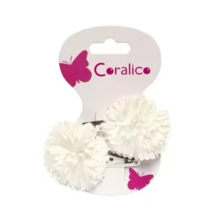 Coralico Spinki z kwiatkiem białym 2 szt. - Ozdoby do włosów - miniaturka - grafika 1