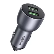 Ładowarki samochodowe - Ugreen szybka ładowarka samochodowa 2x USB 36W Quick Charge SCP FCP AFC szary (CD213 10144) - miniaturka - grafika 1