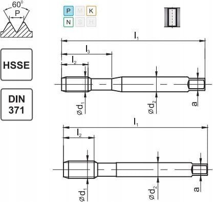 Fanar GWINTOWNIK UNC 3/8-16 DIN-371B 2B HSSE 800
